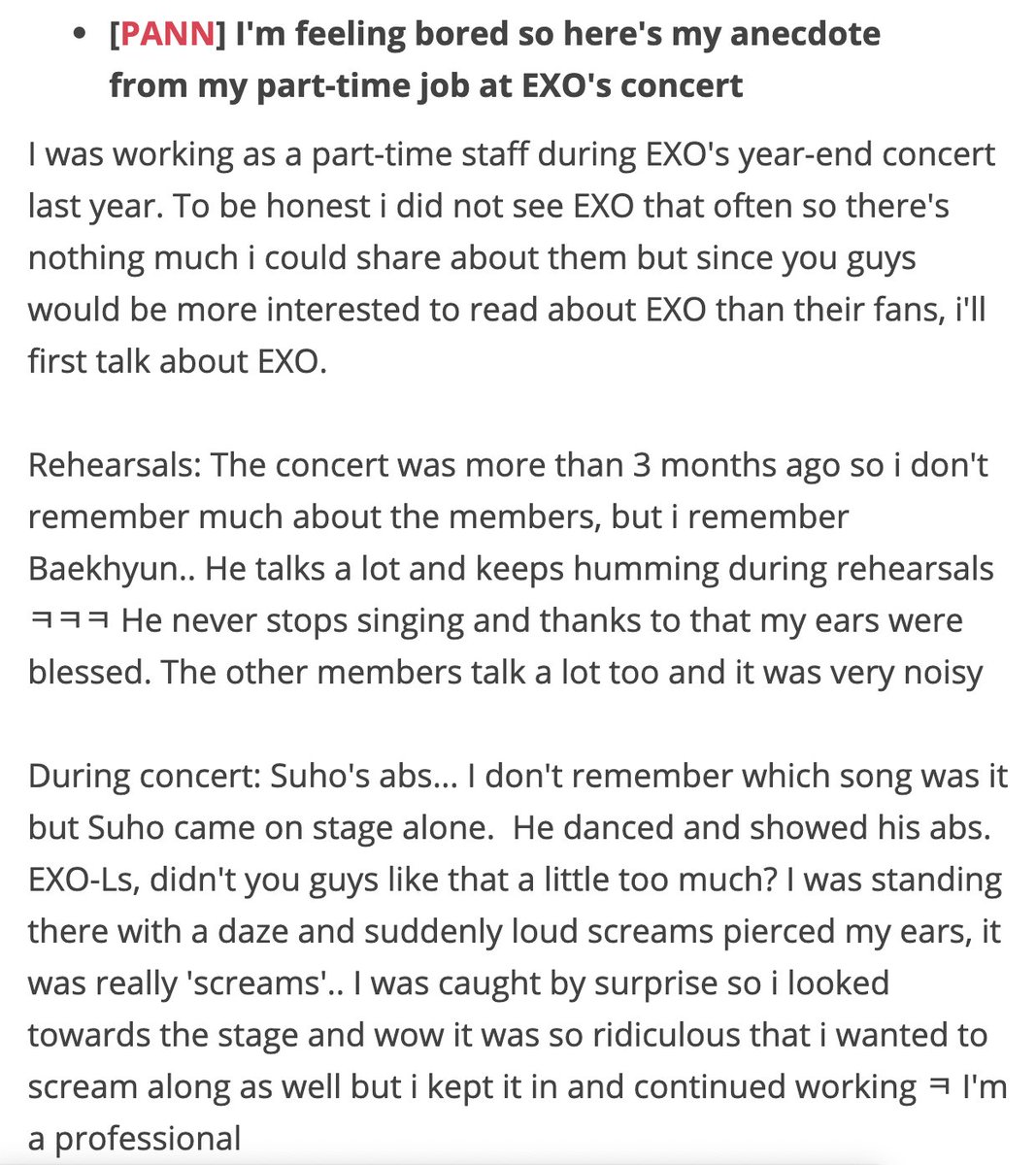 netzonexo's tweet photo. [Pann] Anecdote From A Part-Time Staff During #EXO EXplOration Dot Concert @weareoneEXO 
link: https://t.co/XILaHPICHu https://t.co/Tj593Q2rHJ