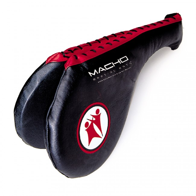 Macho's Double Focus Target makes a loud clapping sound when it is hit correctly to indicate an accurate strike. 

For those of you looking to enhance certain skills while schools are closed you can get one of your own at: macho.com/training/targe…