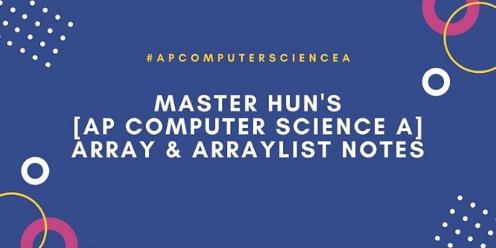 masterhun1's tweet image. #apcomputerscience #apcomputersciencea #advancedplacement #array #arraylist 

Webpage: "Master Hun's [AP Computer Science A] Array &amp;amp; Arraylist Notes"

Link: pythonfumasters.com/post/master-hu…