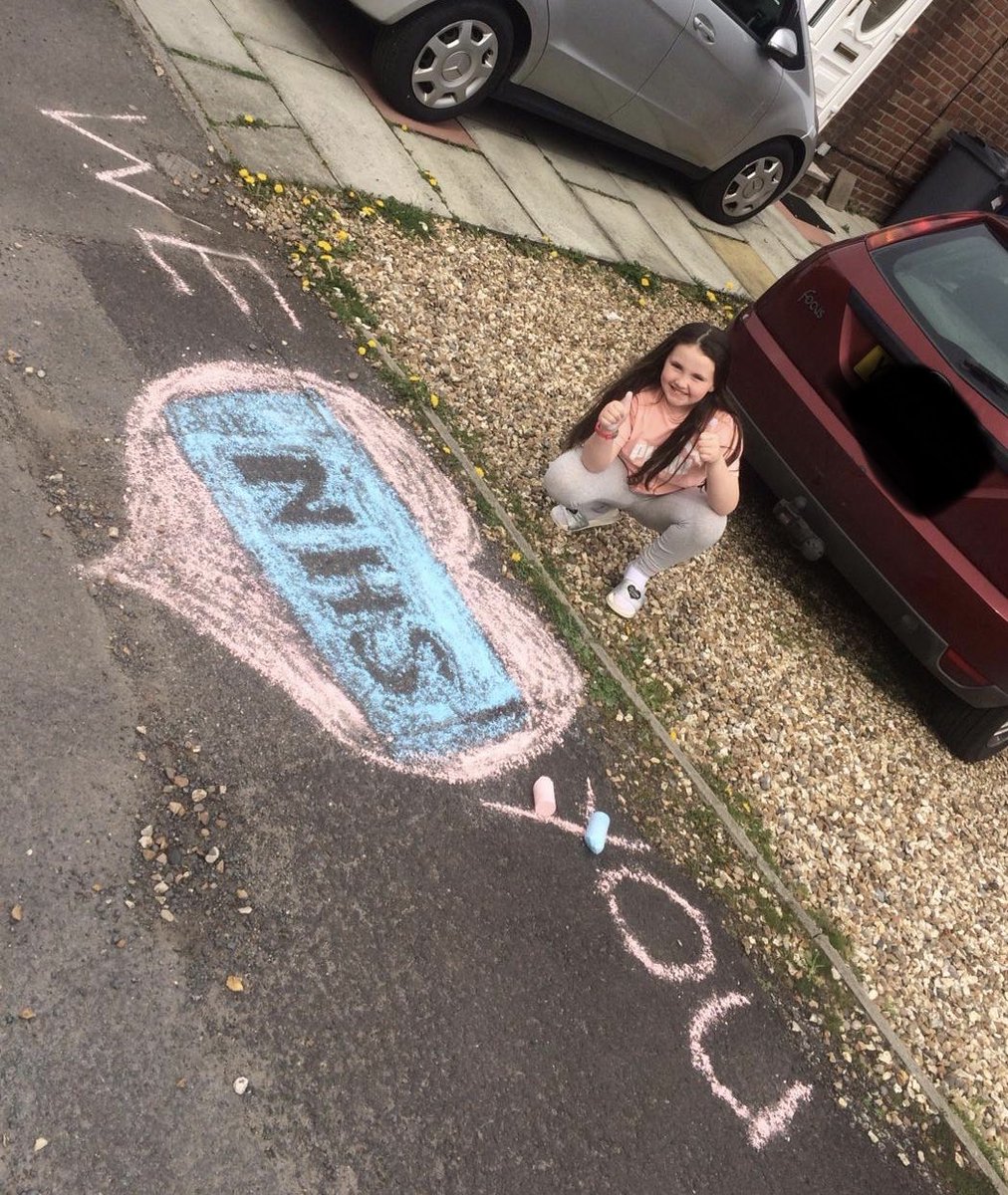laney03062016's tweet photo. Lacey’s chalk art work for the NHS @NHSuk we love you 😍 https://t.co/GUhnknXERa