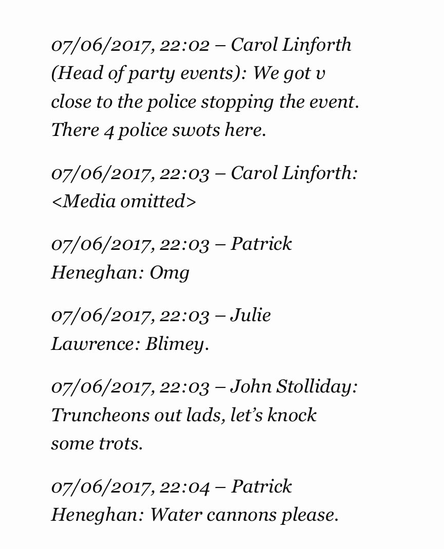 The day before polling day senior management jokes about party members, MPs and supporters being knocked out by the police.  https://novaramedia.com/2020/04/12/its-going-to-be-a-long-night-how-members-of-labours-senior-management-campaigned-to-lose/