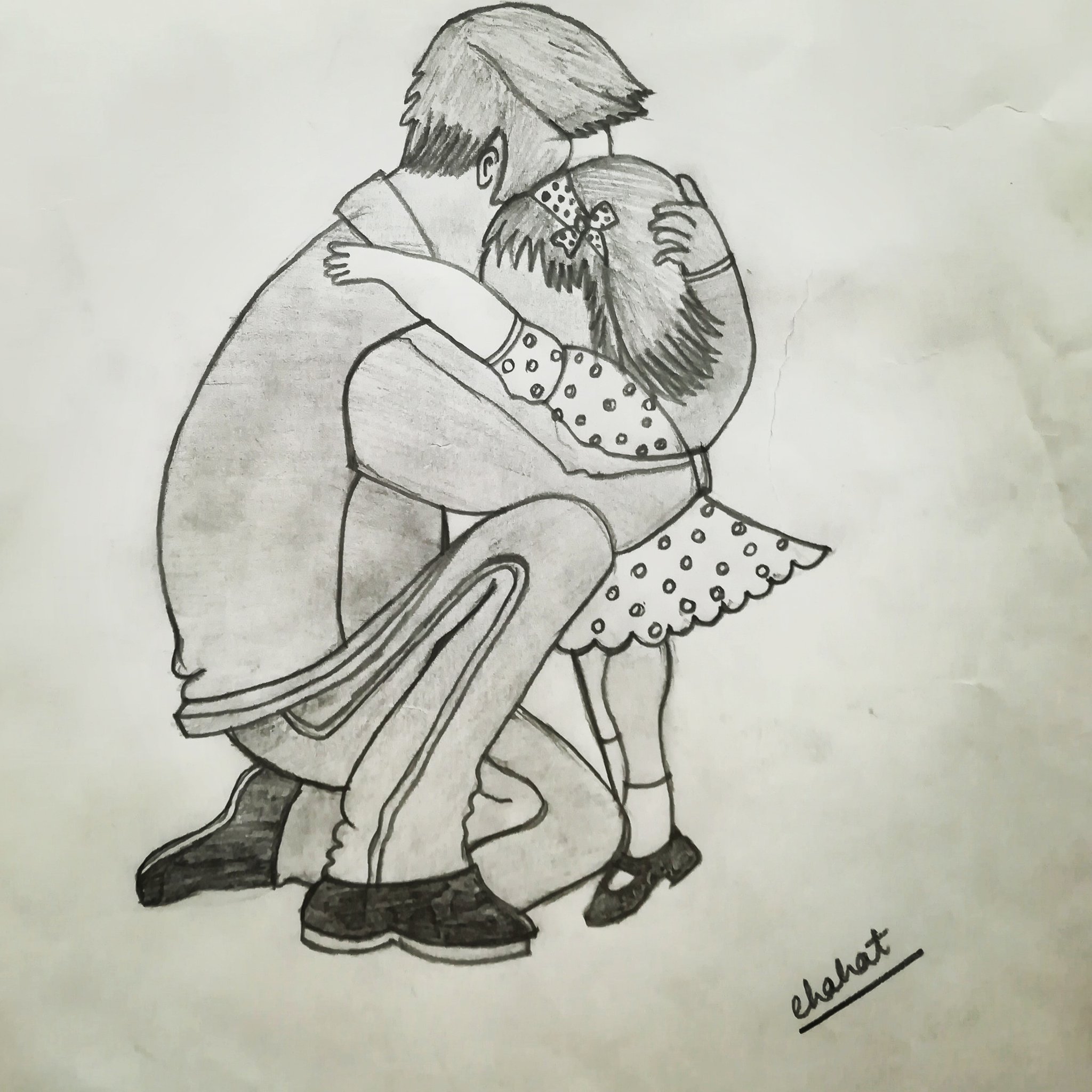 Aggregate Father Daughter Pencil Sketch Latest In Eteachers