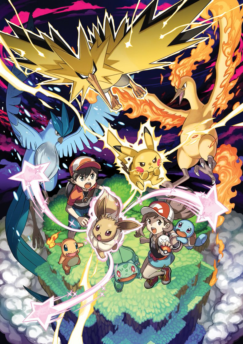 The other weird part is that sometimes they seem to imply this idea that Zapdos is the actual central one, like we can see in some recent artwork, even though the game logic suggests that Moltres is the central one, as we just saw above. It's hard to figure out at certain points.