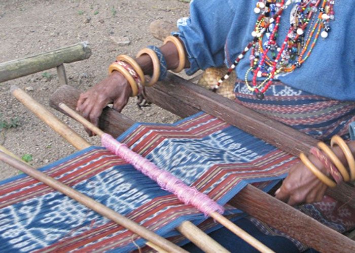 But you'll also find ikat in Central America, as it is a common technique in Mayan traditional clothing (now adapted to other uses as well).Again, a technique used in textiles that was discovered independently in two different places- but with somewhat similar results.