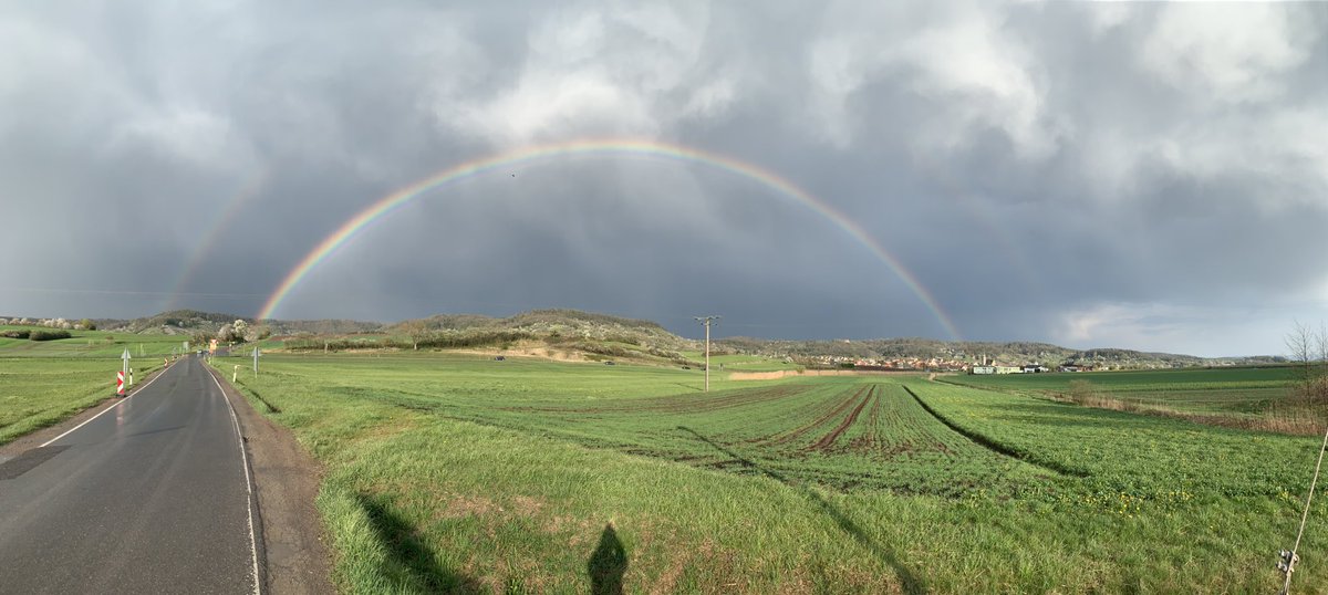 Nice rainbow on our way to pick up Easter Dinner @ Cafe Schmoll in Ammerbuch