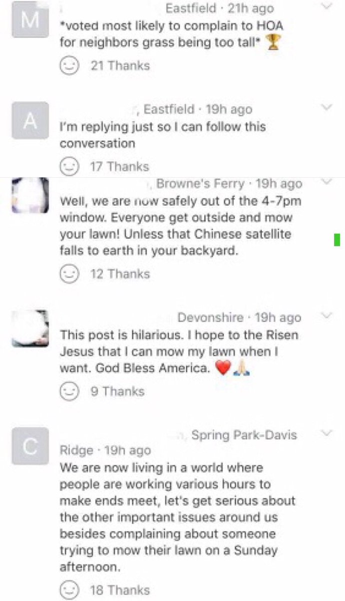 bestofnextdoor's tweet image. Lol remember last year when this whole neighborhood was fighting cuz someone mowed their lawn on Easter