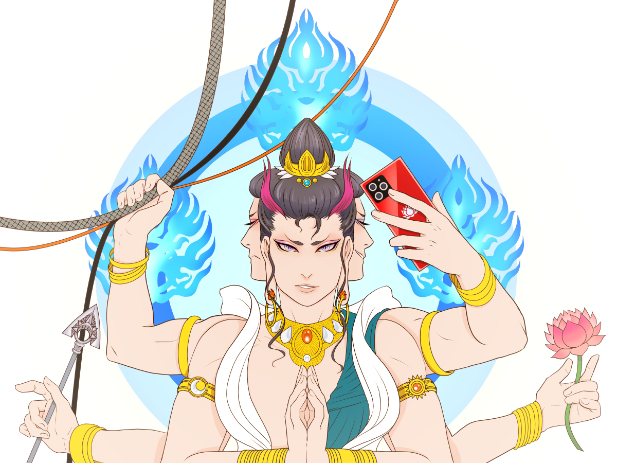 阿修羅 阿修羅 天部 八部衆 神 三面六臂 オリジナル ゆきたまごのイラスト 阿修羅 阿修羅 天部 八部衆 神 三面六臂 オリジナル ゆきたまごのイラスト