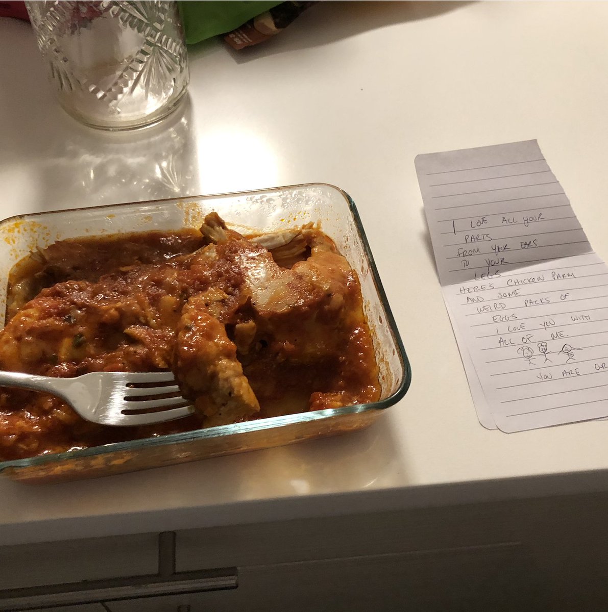 13/ I dropped off groceries on the doorstep in exchange for home cooked meals and blowing kisses from ~10 feet down the hall.