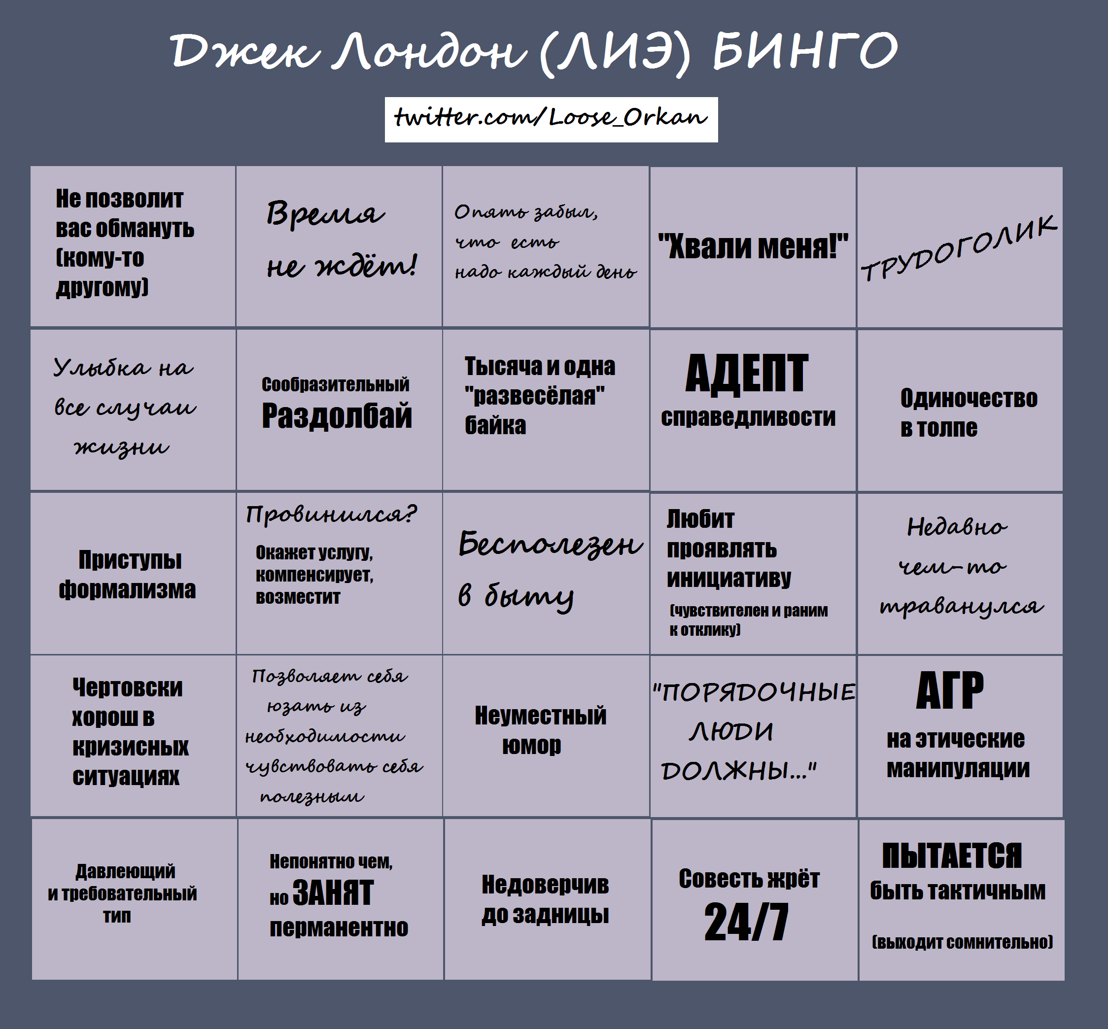 Соционика Бинго Джек Лондон