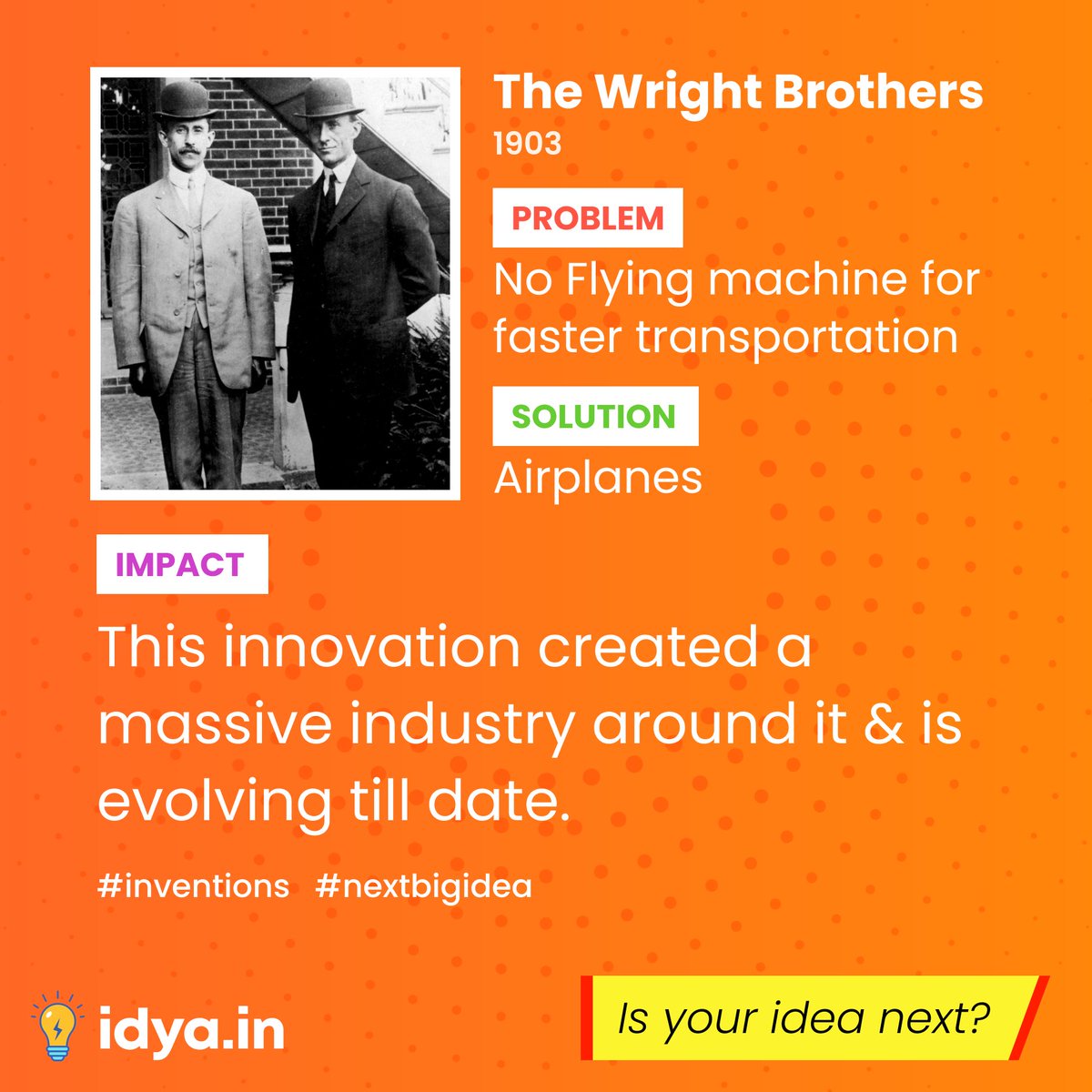 idyain's tweet photo. ✈ Invention of Airplanes - https://t.co/7pqNPY4kUh #wrightbrothers #firstairplane #airplanes #aeroplanes #invention #people #time #life #work #betalab #TwitterOfTime #StartupIndia #sayourideas #idya https://t.co/QaKjjj71I4