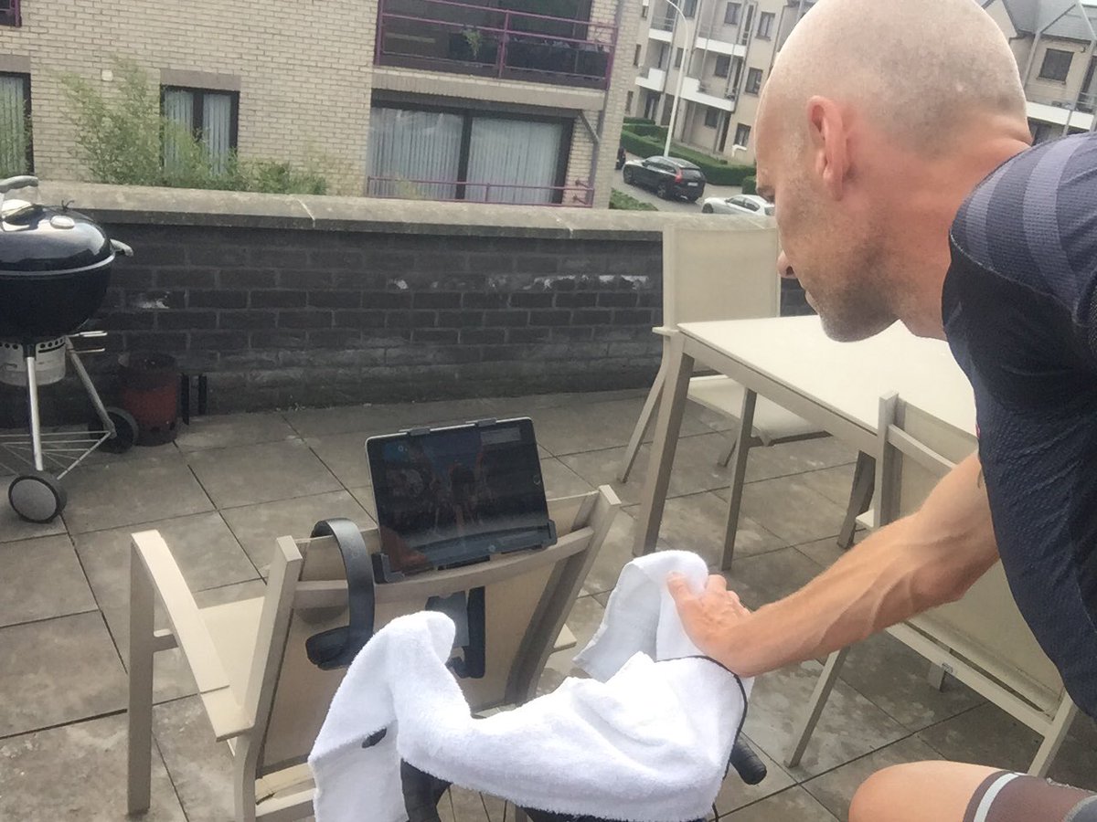 Timvdaele's tweet image. Thx @TeamINEOS for the social ride. Now watching the eRace on @GoZwift