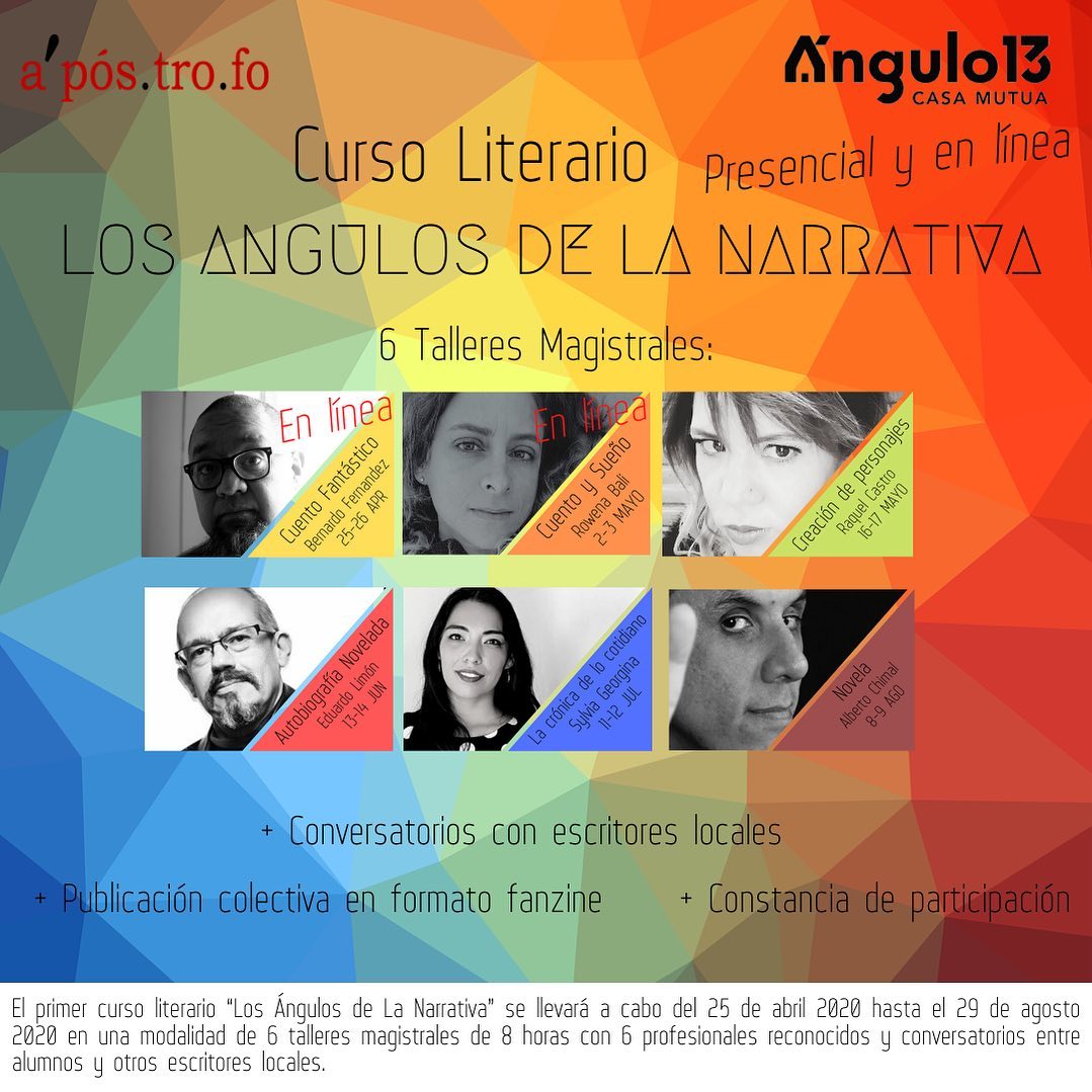 sylviageorgina's tweet photo. Estoy muy contenta de formar parte de este curso literario sobre narrativa que organiza @Apostrofo13 . Iniciará el  25 de abril con modalidad en línea y con Bef 📚😉 https://t.co/hndVWeludi