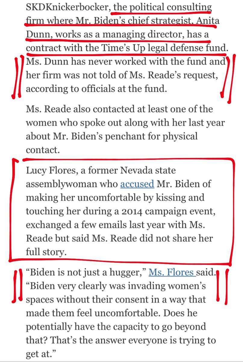 It is clear that Time’s Up saw Tara Reade’s case as having a conflict of interest with their organization— but the fact that the  @nytimes would blatantly try to cover this up while calling it an “investigation” is LAUGHABLE. They’re yet again, failing victims of crimes.