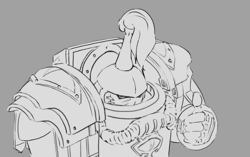 Master_Alarm's tweet photo. He can be so cute sometimes #lucky13art #art #masteralarm #sketch #warhammer40k #abaddon https://t.co/eCUMOf6Cgi
