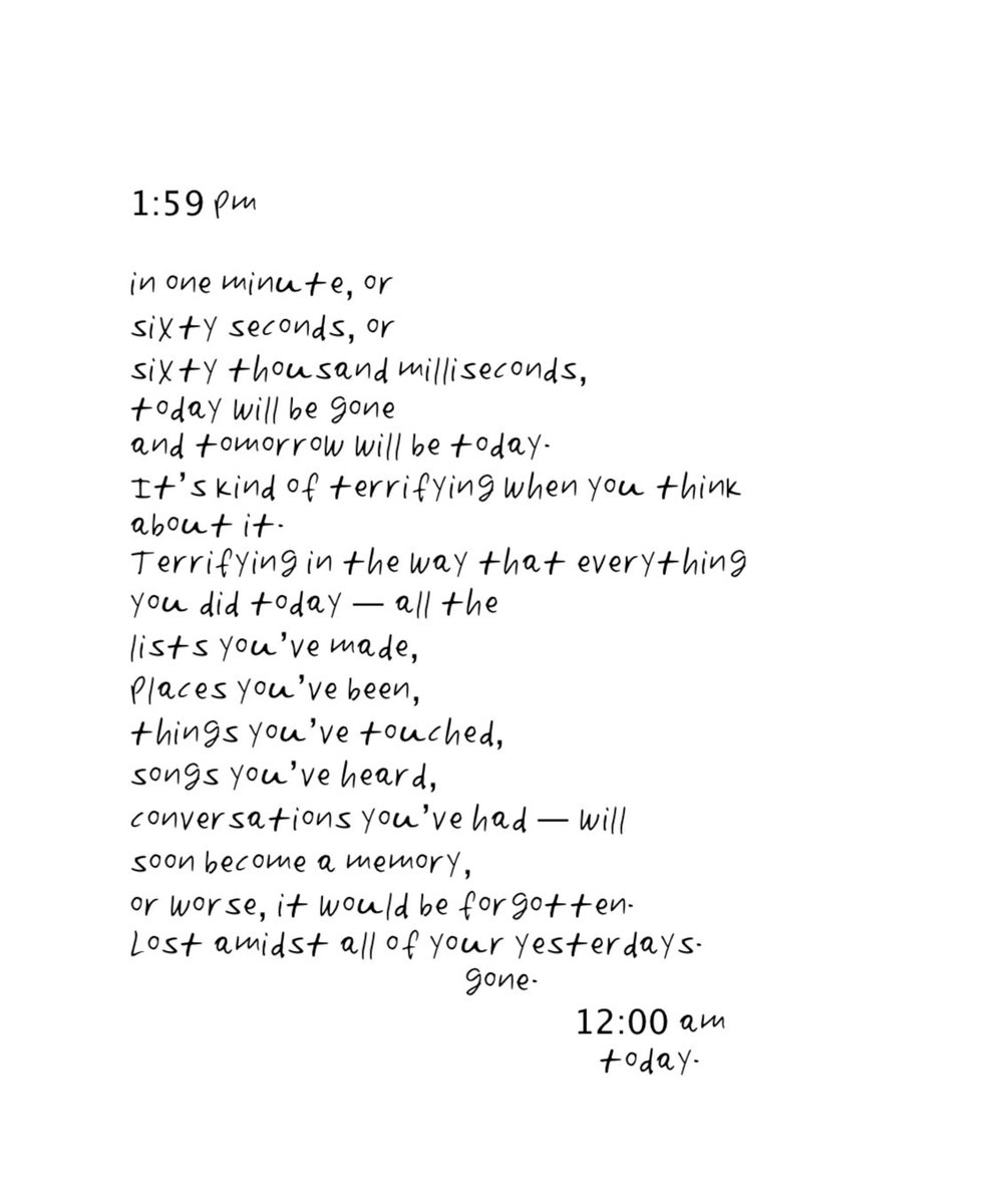 Some people may find this poem to be a bit intimidating. Personally, I find it to be very calming. It comes with the message that today will pass, and tomorrow will come soon. There are always new beginnings ahead of us, no matter what the situation.