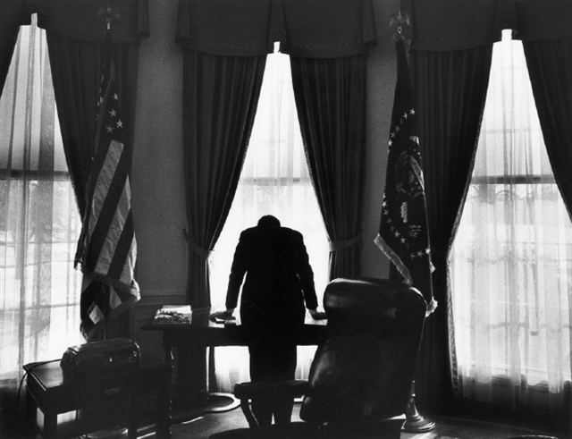 This is one of my all-time favorite photographs. Taken by George Tames in 1961, the New York Times christened it, “The loneliest job in the world.”Tames remembered: “President Kennedy’s back was broken during the war, when that torpedo boat of his was hit by the Japanese...