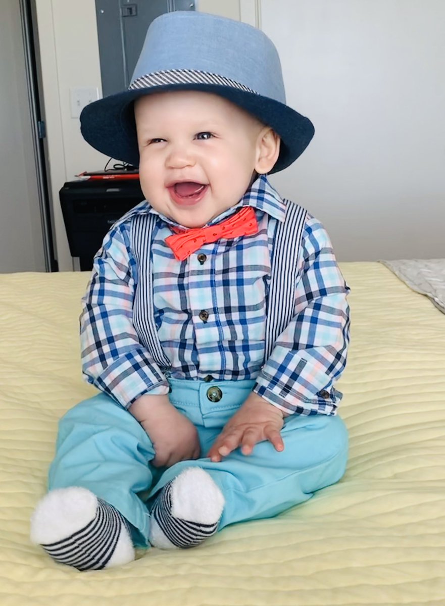 CSFrenchie's tweet photo. What a difference a year can make, but that bow tie game is still strong. #HappyEaster2020 #targetbaby https://t.co/Aa6LeTDnlJ