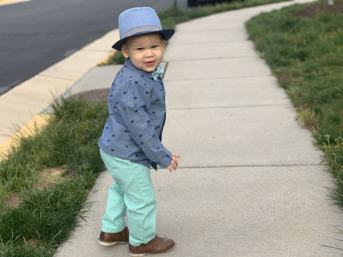 CSFrenchie's tweet photo. What a difference a year can make, but that bow tie game is still strong. #HappyEaster2020 #targetbaby https://t.co/Aa6LeTDnlJ