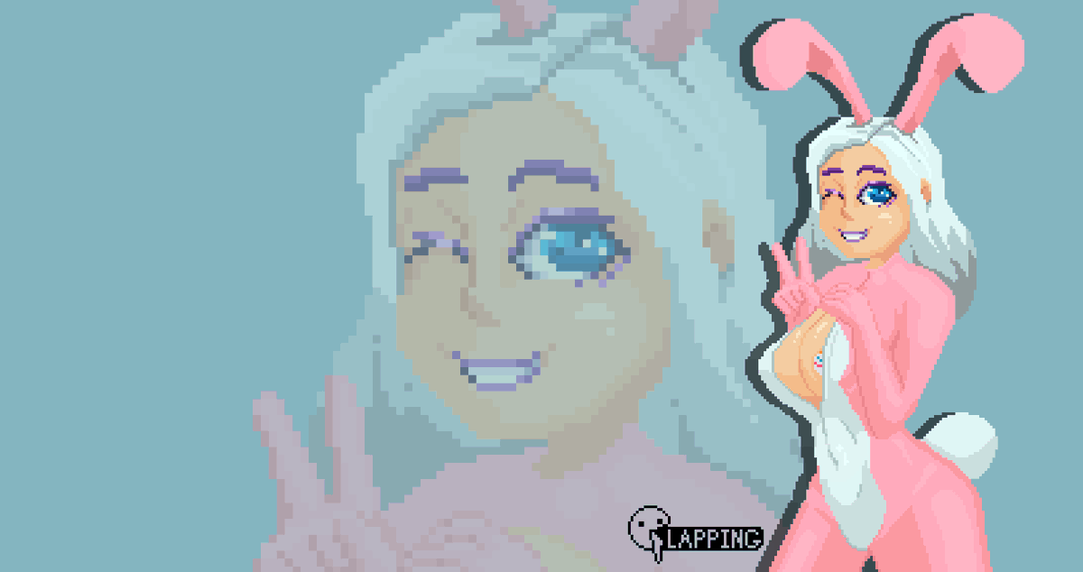 ClappingDonuts's tweet photo. Happy Easter everyone! 

Have a pinup of @bunnystick's OC Star.

Love, Donuts.

#pixelart #asesprite #animegirl #originalcharacter #ドット絵 https://t.co/oh2NBNBcmd