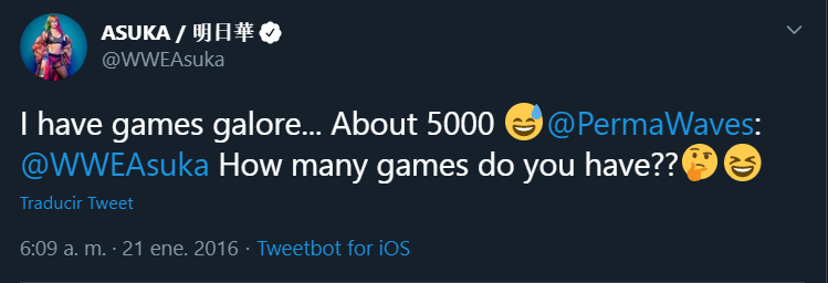 As of 2016, she already had about 5000 videogames.