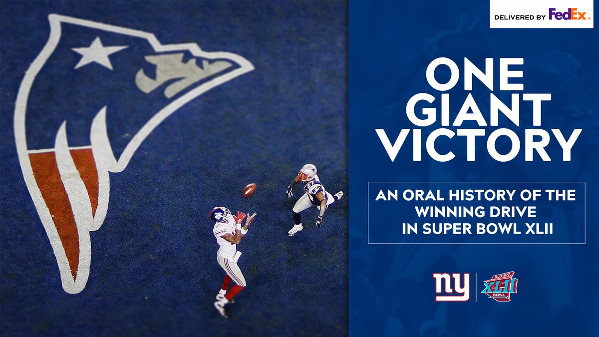 Giants's tweet photo. One Giant Victory: an oral history of the winning drive in SBXLII

READ 📝: https://t.co/OuN7Ef3Vv2

#SBXLIIFlashback | @FedEx https://t.co/z2nTtMucBm
