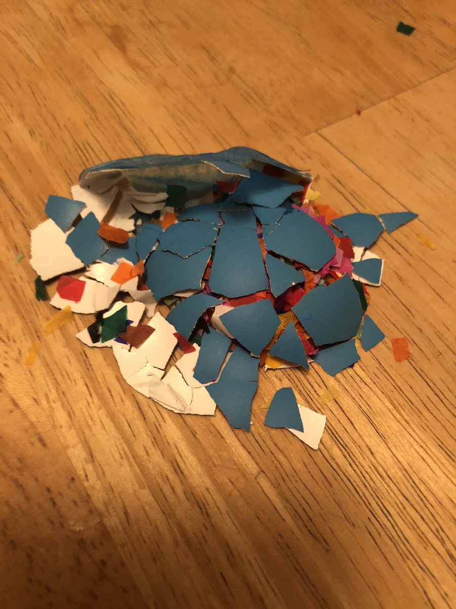 cheyennegypsy's tweet photo. Confetti eggs didn’t go as planned #EasterInQuarantine https://t.co/rS45aQcJqM