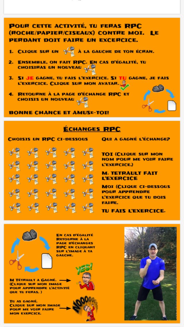 tetrmich's tweet photo. J’ai préparé une activité physique interactive dans #GoogleSlides pour l’apprentissage à distance de mes élèves. Ils pourront faire de l’exercice tout en s’amusant et en interagissant avec moi. #rpc #apprentissageàdistance #éducationphysique @CscpTechnoped @CscProvidence https://t.co/YlufQ8octO