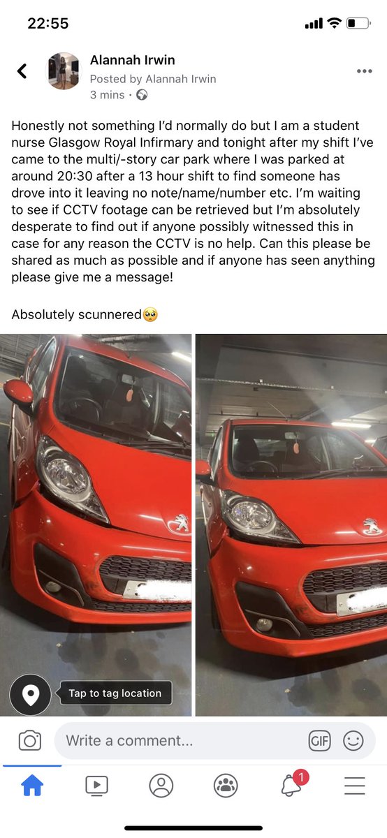 alannahirwinn's tweet photo. PLEASE RT !!! I’m a student nurse at Glasgow Royal Infirmary and have came out to my car after a 13 hour shift to see this! If anyone has seen anything can they please get in touch with me ASAP🥺 https://t.co/AxJzaX6eMd