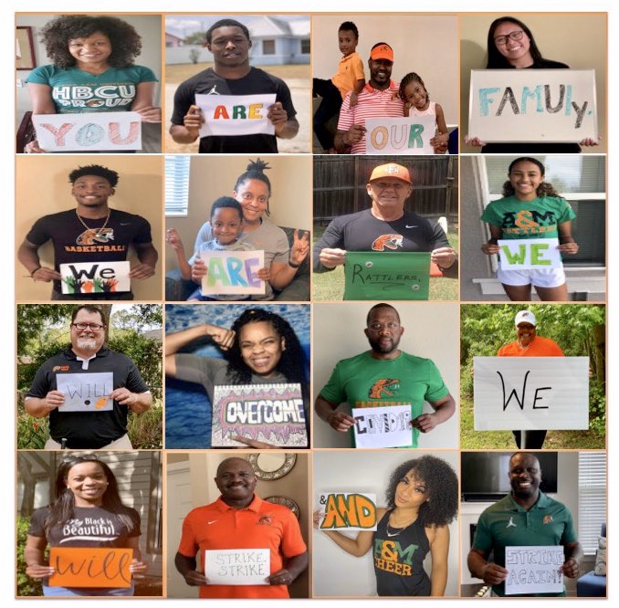 FAMUAthletics's tweet image. FAMU Athletics presents the #OneFamilyChallenge! Together as a nation we can fight against COVID-19. 

Post your own unique special message and challenge 10 others.

See who we have challenged below 👇🏾