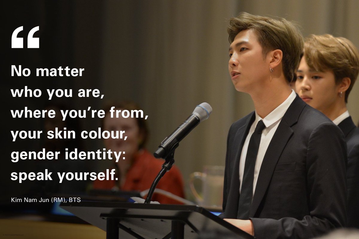 And last but not least, this part of Namjoon’s United Nations speech.