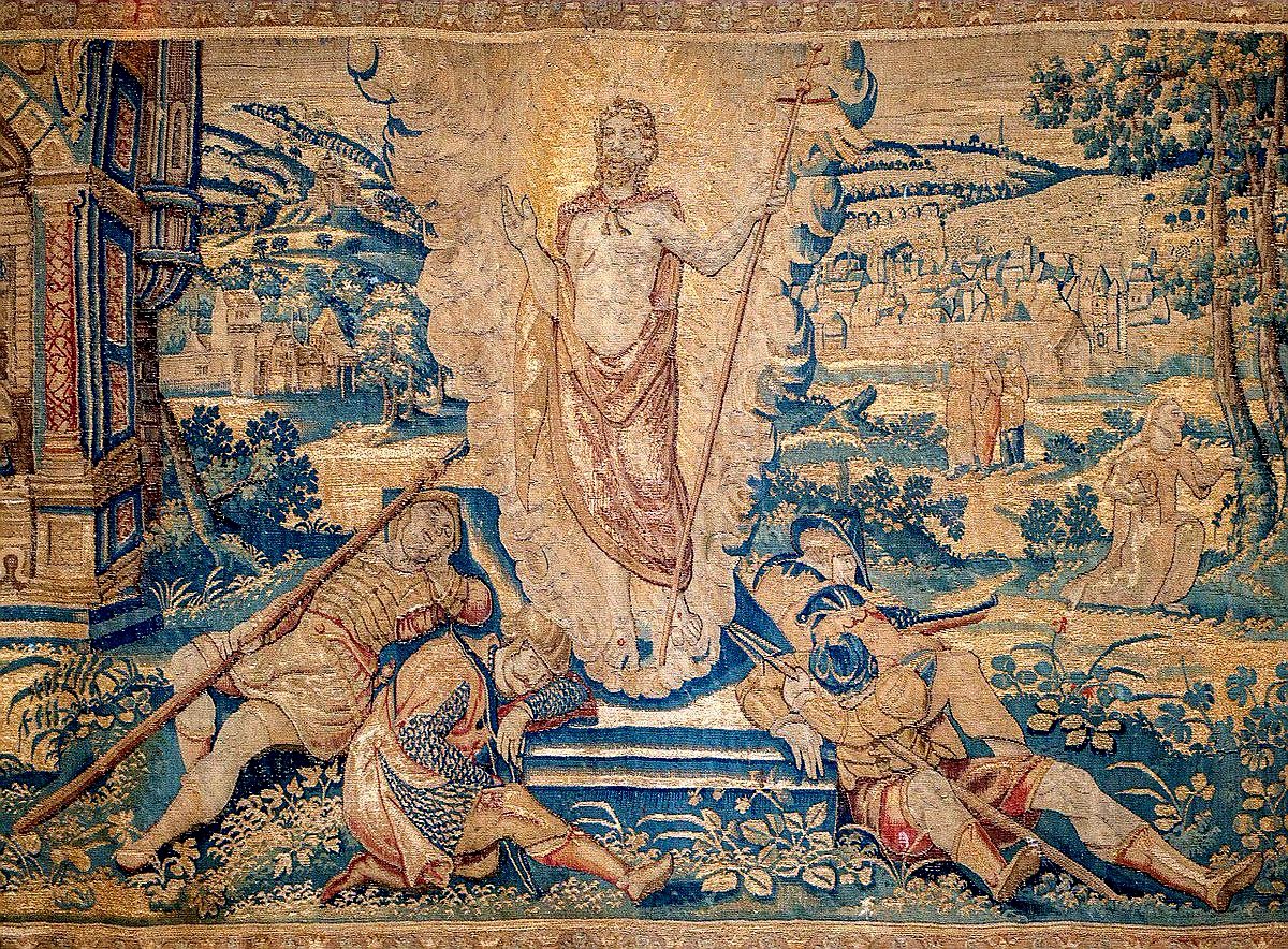Another 16thC example is the tapestry in St Peter Mancroft, Norwich, woven in the 1570s by Flemish weavers who had sought sanctuary in the city (7/9).