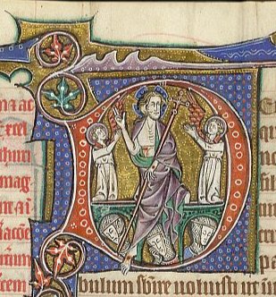 There are also a number of depictions of the Resurrection in  #medieval manuscripts from East Anglia such as this historiated initial in the Stowe Breviary (now BL Stowe MS 12) made in East Anglia in the mid-14thC (8/9).