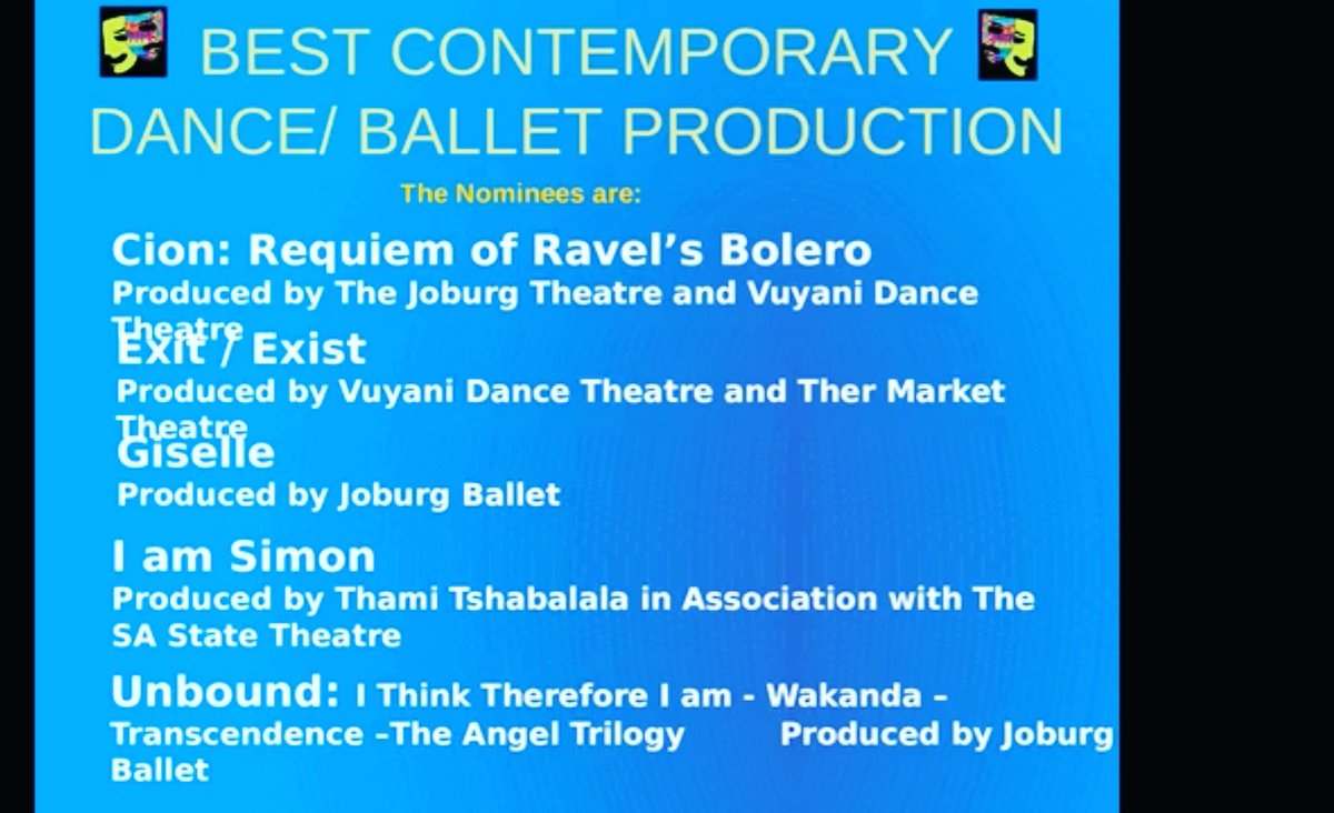ThamiTshabz's tweet photo. WE ARE NOMINATED! 🙏🏾🙏🏾🙏🏾 Thank you so much to the Naledi Theatre Awards for taking time to attend a performance of SIMON and considerably so, recognizing the work as one of the Best Contemporary/ Ballet Production of 2019 amongst the immpecable and legendary industry giants!❤ https://t.co/95M0UWYams