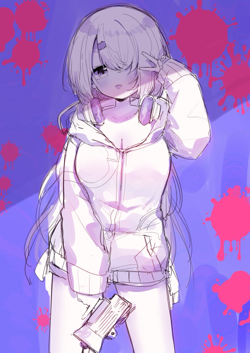 椎名唯華 「①謎ポーズの絵
②スプラっぽい絵 」|kskのイラスト