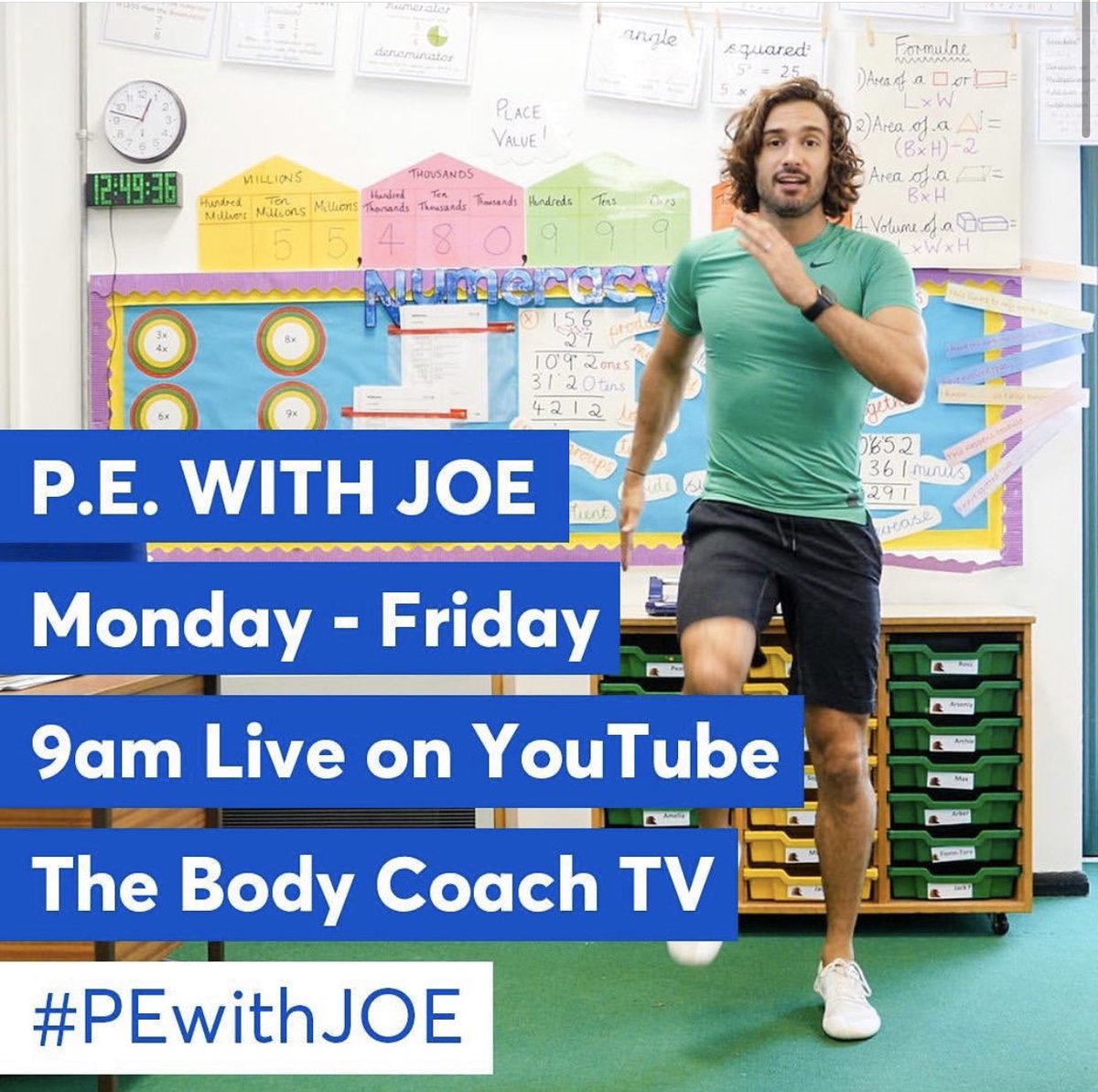 thebodycoach's tweet photo. Who’s going to join in this week for #PEWithJoe? 🙌🏻 

It’s on every day Monday - Friday at 9am (UK) on my YouTube channel 😊🔥 https://t.co/6WE1ETVhhF