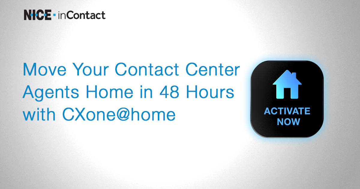 CXone@home details:
Up and running in 48 hours
No charge for #CXone #cloud software for 45 days*
No commitment, no contract
#COVID19 okt.to/DoVGAM