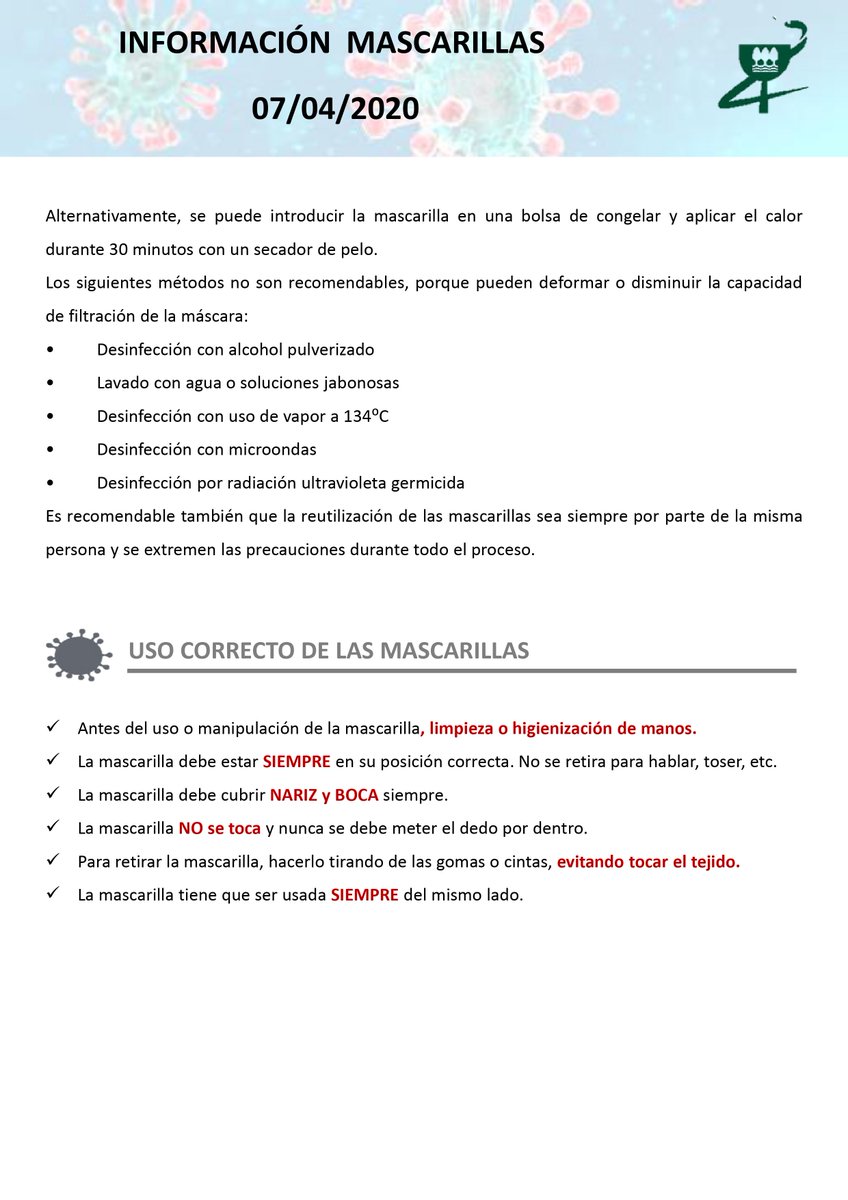 IndustrialesCV's tweet photo. #Información sobre las mascarillas

🔹 Tipos
🔹 Duración
🔹 Descontaminización o re-esterilización
🔹 Uso correcto https://t.co/Aea1NjwTZf