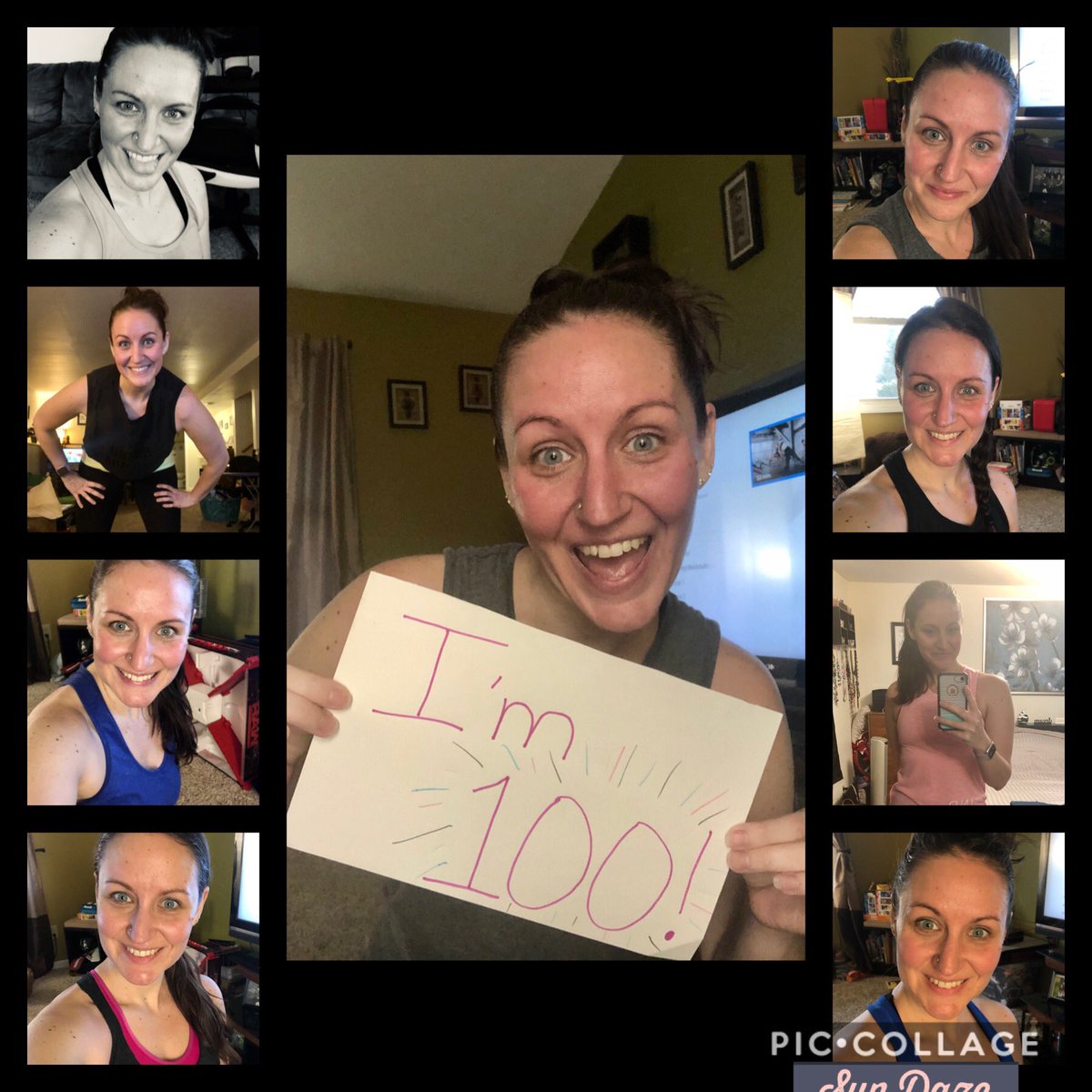 MrsShafer5's tweet photo. I finished #MM100 today by completing my 100th workout!! I’m so proud of myself for pushing through, even when I didn’t think I could. It feels so good to celebrate right now 🎉
#iam100 @jerichomcduffie #beachbody #fitness #fitmom #workoutathome #proud #blessed https://t.co/PV4R5MhaHl