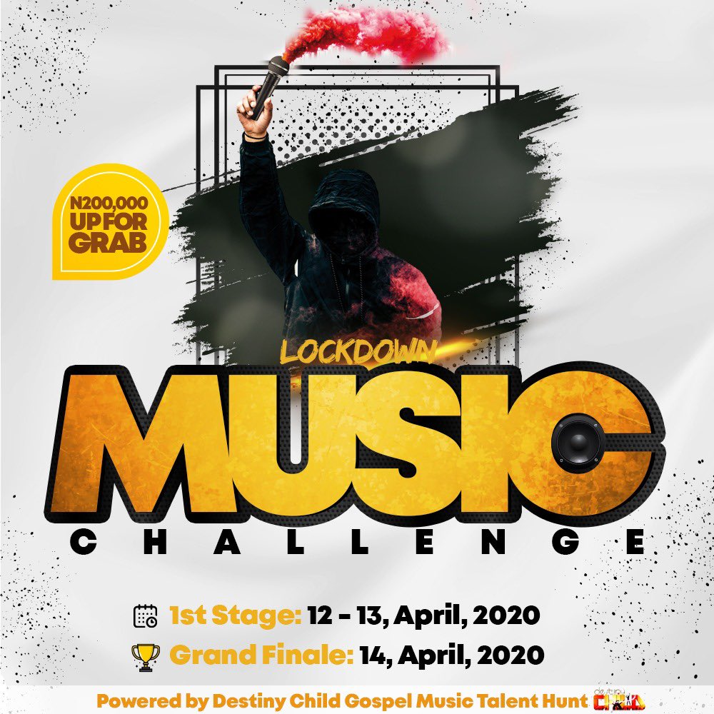 DestinychildT's tweet photo. This is that opportunity you’ve been waiting for, @DestinychildT presents the “Lockdown Music Challenge”! It’s a lockdown opportunity 👊🏾for every fantastic singer out there. #destinychildgiveaway https://t.co/kllqsbZ85O