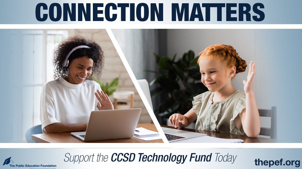 ThePEFtoday's tweet photo. Thousands of students still need laptops for distance learning, so we’re partnering with @ClarkCountySch to help those get resources they NEED as a result of COVID-19. Donate now to the #CCSDTechnology Fund! https://t.co/M4ufAYf4PV #PullingTogetherMatters https://t.co/d7pADweAjk