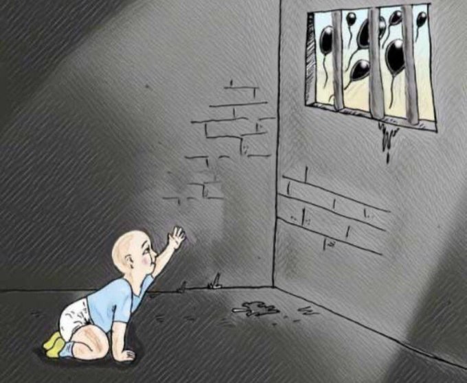 Görsel: @MelekGns17_6954 Binlerce bebek, kadın ve masum insan cezaevinde #COVID19InTurkeysPrisons