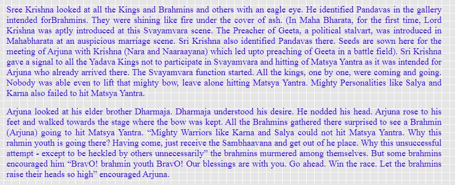 1. M.V.Subrahmanyam version (Karna failed to hit the target)2. BORI Edition3. MAHABHARAT TATPARYA NIRNAYA by Madhvācārya 4. P.P.S. SASTRI edition