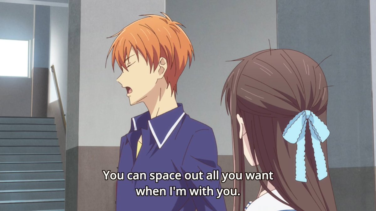 First, the lighthearted moments in this episode. There was some Kyo × Tohru shipping fuel when Kyo scared off two guys about to prey on Tohru. Kyo has fully embraced the   #ProtectTohru movement, and as Hana said, he is getting worse at telling Tohru, "no."   #StrangeWaves