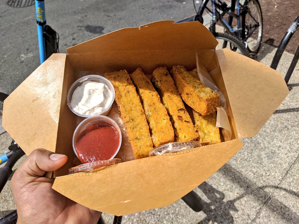 Verdict on the palenta fries: greasy (in a bad way) and not worth the calories.