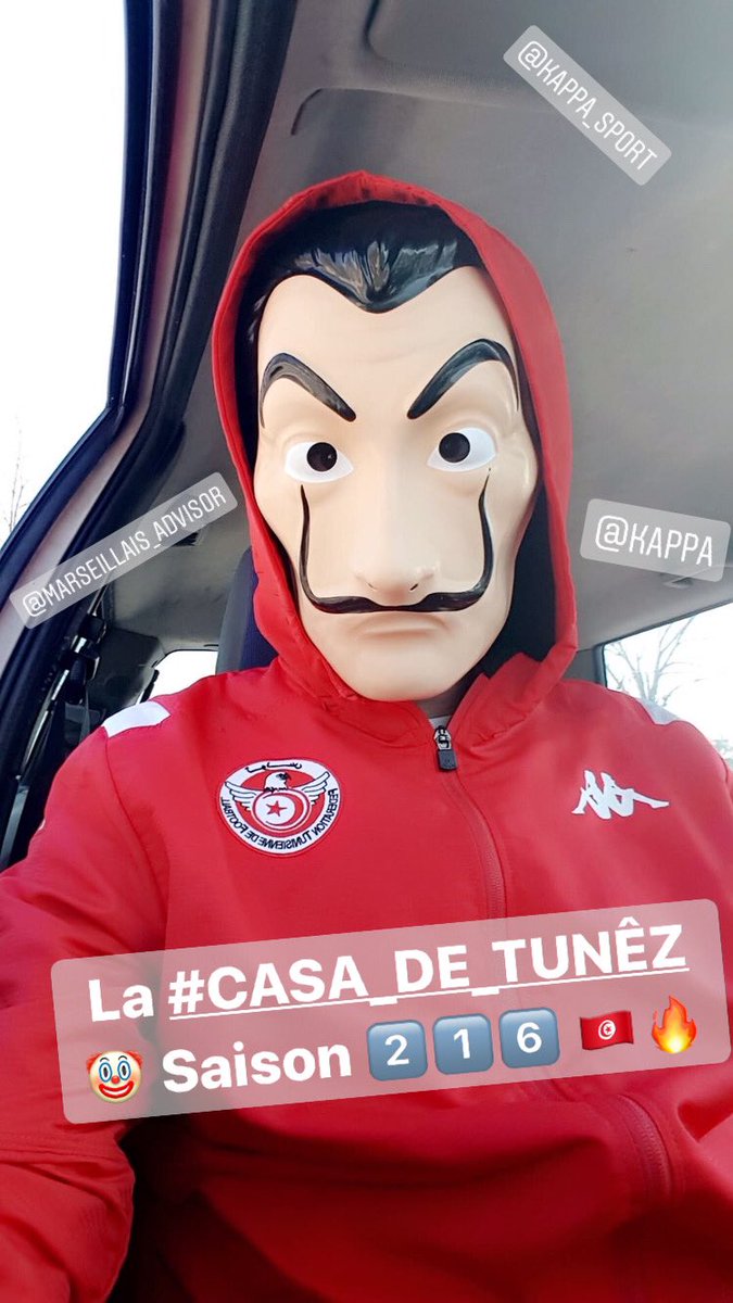 AiglesRoyaux's tweet photo. La #CASA_DE_TUNÊZ 🤡 Saison 2️⃣1️⃣6️⃣ 🇹🇳🔥
Pas mal ⭐️ le sweat @KappaFrance 👻
#Casa_de_Papel 🤡 #Saison_4 #Tunisie 🇹🇳 @NetflixFR 🤪 https://t.co/F0pEzHWfNu