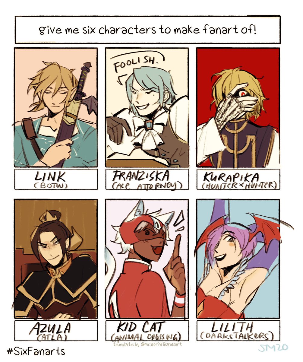 ok here's my #SixFanarts at last !! sorry in advance if i butchered anyone T_T