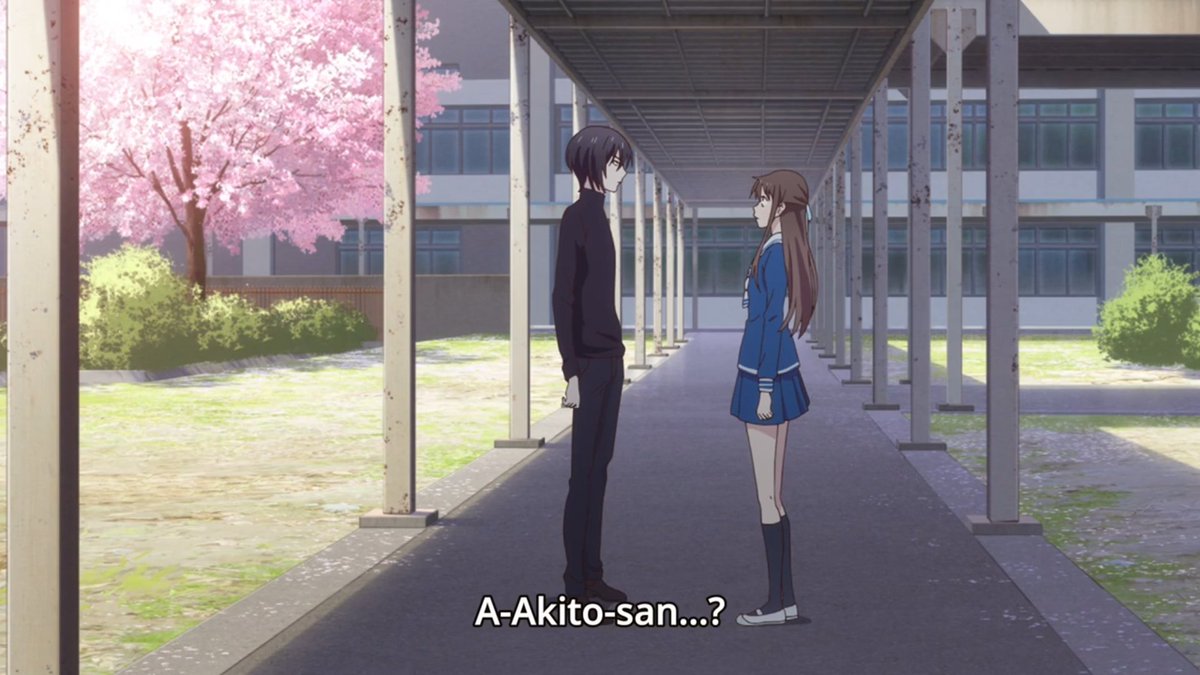 On the surface, Tohru and Akito have a normal conversation. There doesn't appear to be anything out of the ordinary, but the vibe you get from Akito says different. The atmosphere in the air is stifling, you can feel Akito's malice without him doing anything.  #StrangeWaves
