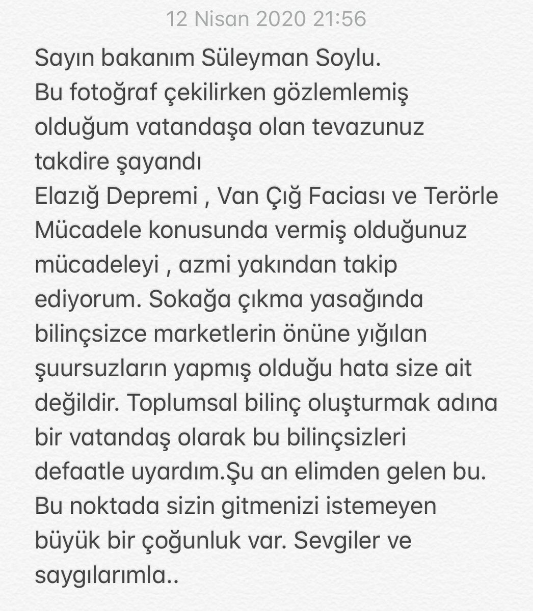 OzturkSemih's tweet photo. @suleymansoylu Bir vatandaş... https://t.co/zzK1lZYnUy