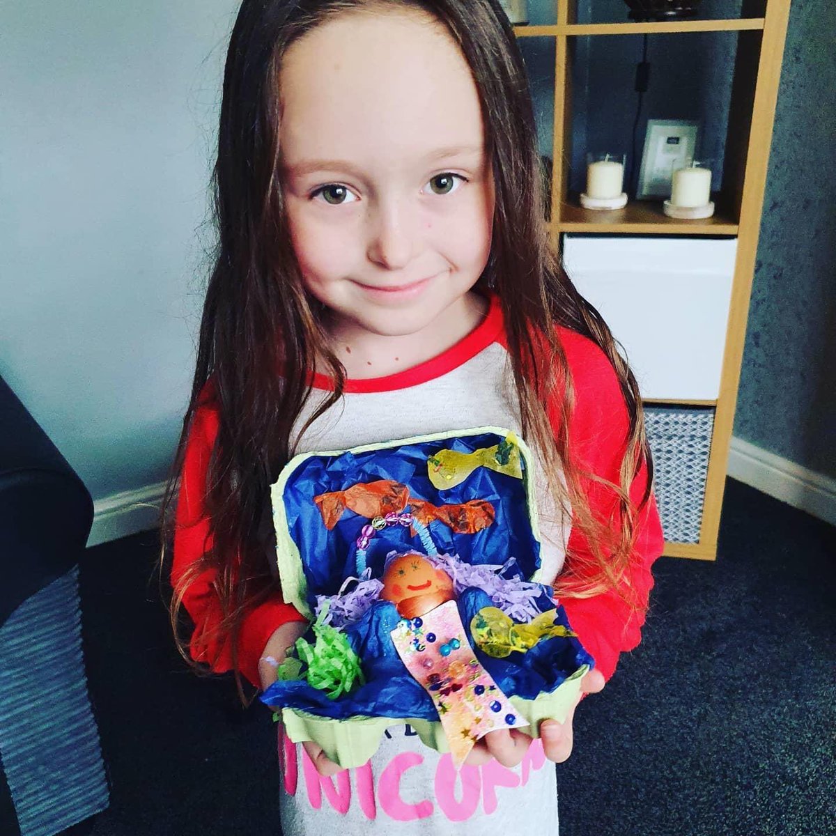 close_ot's tweet photo. @ErringtonTweets Lottie had fun decorating an egg for a mini competition at home, she misses Easter at school and hopes all her friends and teachers have had a lovely Easter. #StayHome #StaySafe https://t.co/KRVj0D8XXN