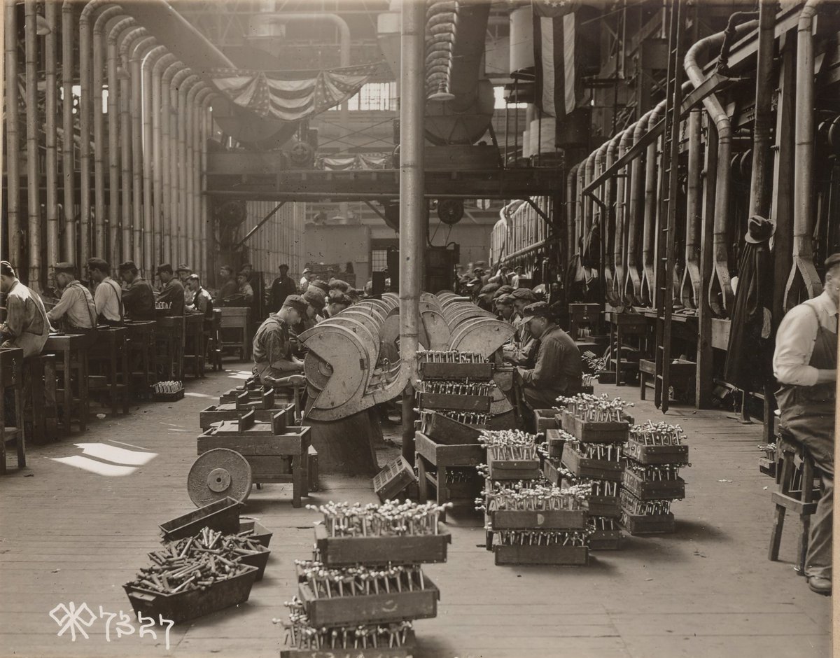 A line of polishing machines:  https://catalog.archives.gov/id/55175448 